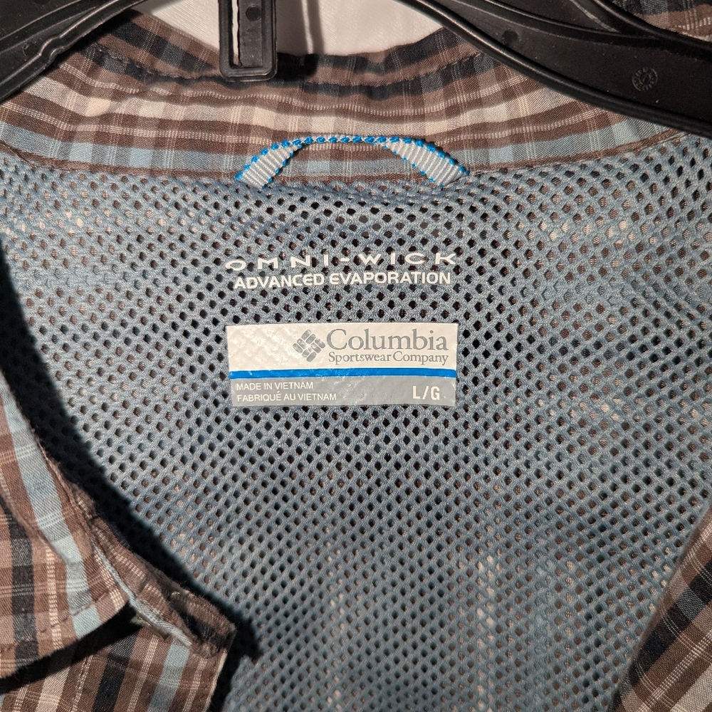 Columbia Men's Large ‎ Omni-Wick Plaid Button Down Dress Shirt - Picture 2 of 3
